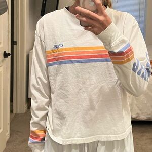 White Long Sleeve Shirt with Stripes